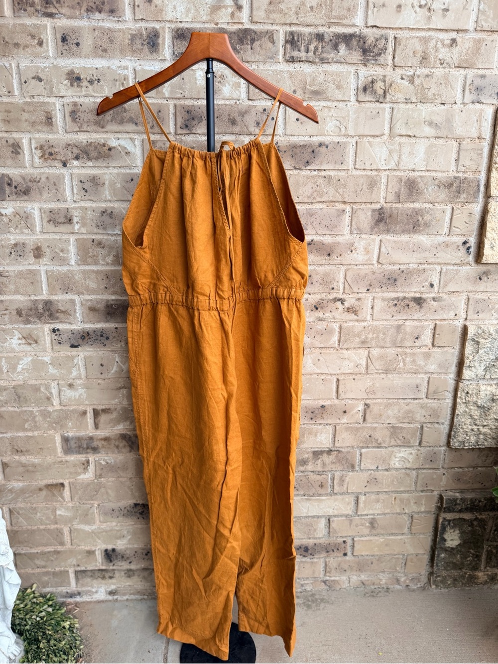Everlane Rust-Brown Sleeveless Linen Jumpsuit Size Large - Picture 7 of 11